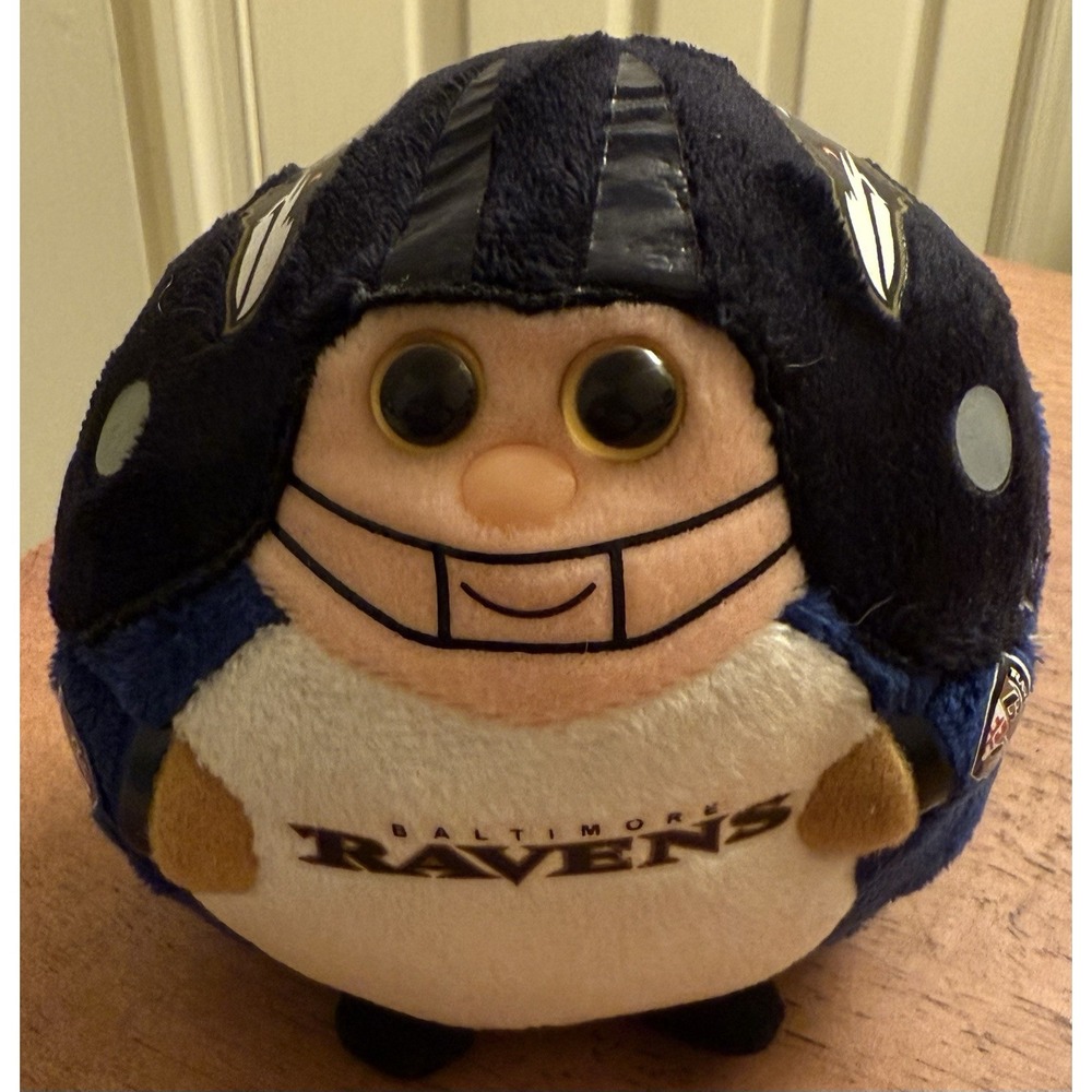 Ty Beanie Ballz Baltimore Ravens NFL Football Rare Retired ‎ 5" No Tags